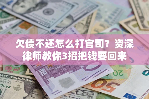 武汉欠债不还怎么打官司？资深律师教你3招把钱要回来